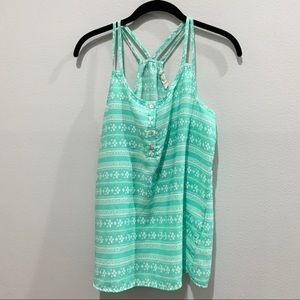 Teal & White Sleeveless blouse Size Small